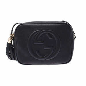 GUCCI Soho Disco Bag GG Black Leather Shoulder
